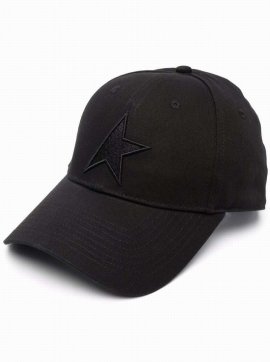 Black Half Star Logo Baseball Cap In Cotton Man