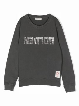 Kids' Embellished Cotton Sweatshirt In Dark Grey