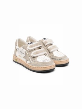 Kids' Touch-strap Leather Trainers In Neutrals