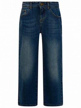 Logo-patch Straight-leg Jeans In Blue