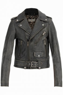 Destiny Leather Biker Jacket In Black (black)