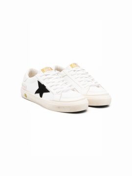 Kids' Star-motif Mesh Sneakers In White