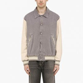 Deluxe Brand Lilac Grey/marzipan Cotton Bomber Jacket In Gray