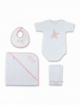 Coordinated Baby Set In White/pink