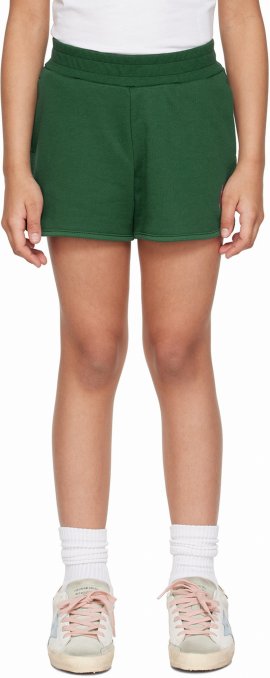 Kids Green Glittered Shorts In 35845 Bright Green/