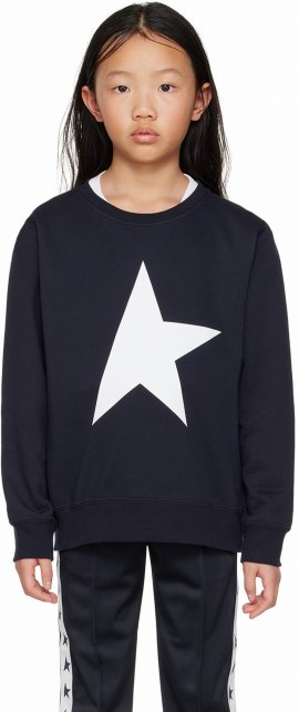 Kids Navy Maxi Star Sweatshirt In 50767 Dark Blue/ Whi
