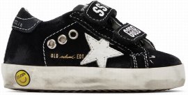 Baby Black Old School Sneakers In Black/white 80203