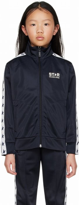 Kids Navy Star Track Jacket In 50767 Dark Blue/ Whi