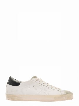 Super-star Leather Upper And Heel Suede Toe Skate Star In White/black