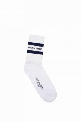 Socks Cotton White Blue