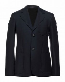 Deluxe Brand Man Suit Jacket Midnight Blue Size S Polyester, Virgin Wool