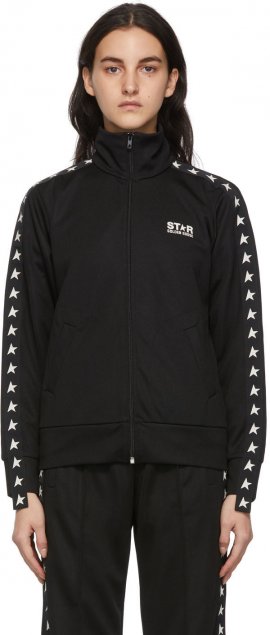 Black Denise Star Zip-Up Sweatshirt