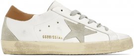 SSENSE Exclusive White & Brown Super-Star Classic Sneakers
