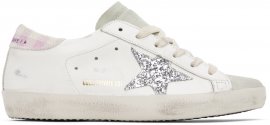 SSENSE Exclusive White & Gray Super-Star Sneakers