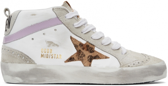 SSENSE Exclusive White & Grey Mid Star Sneakers