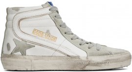 White & Gray Slide Sneakers