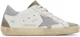 White & Gray Super-Star Classic Low-Top Sneakers