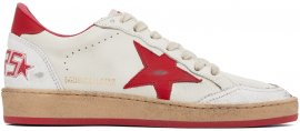 White & Red Ball Star Sneakers