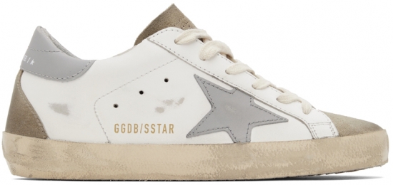 White & Taupe Super-Star Classic Sneakers