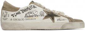 White & Taupe Super-Star Sneakers