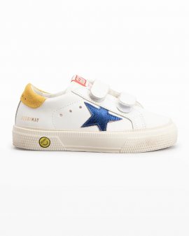 Kid's May School Grip Strap Sneakers, Toddlers/kids In White/blue/mustar