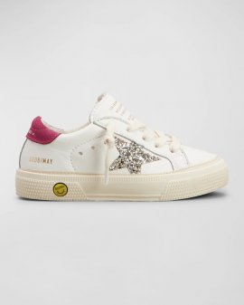 Girl's May Glitter Star Sneakers, Toddlers/kids In Whiteplatinummage