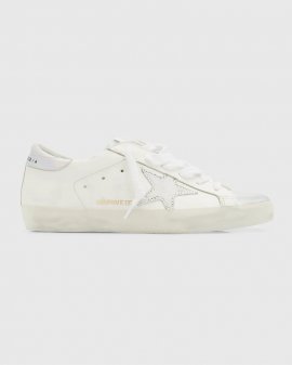 Superstar Iridescent Crystal Low-top Sneakers In Optic White Silve